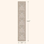 Vintage Floral Moss Green 2x10 Hallway Runner Rug Non Slip - 10 ft Extra Long - Image 2