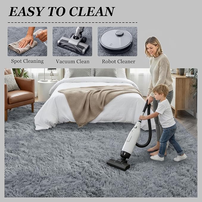 8x10 Area Rugs for Living Room Bedroom: Ultra Soft Fluffy Shag Rug Upgrade - Image 8
