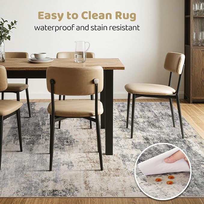 10x12 Area Rug Living Room: Washable Large Abstract Modern Soft Rug Stain - Image 6