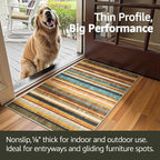 jinchan 5x7 Area Rug Modern Striped Rug Washable Rug Soft Large Indoor Floor - Image 5