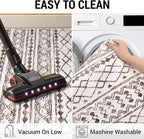 KUTA Moroccan Washable Hallway Runner Rug 2x6 Non-Slip Vintage Brown Cream Boho - Image 6