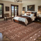 SERISSA 8x10 Area Rugs for Living Room, Washable Non-Slip Coffee Brown Boho Rug - Image 2