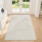 Pauwer 3x5 Washable Area Rugs for Living Room Modern Beige Solid Color Soft by Pauwer