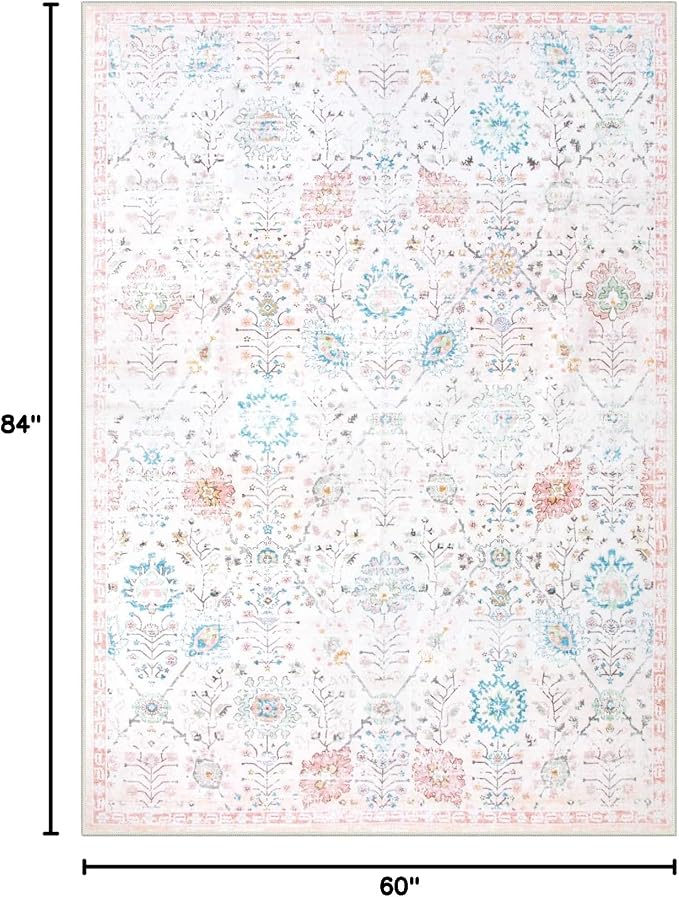 Lahome Flavie Soft Nursery Rug, Washable Area Rugs 5x7 - Image 2