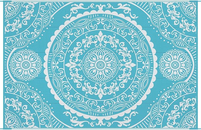 Pauwer Waterproof Outdoor Rug 6x9, Reversible Plastic Straw Patio Camping Rug - Image 9