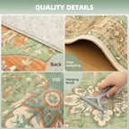 Washable 2x3 Entry Rug, Floral Vintage Design Area Rug, Non Slip Laundry Room - Image 3