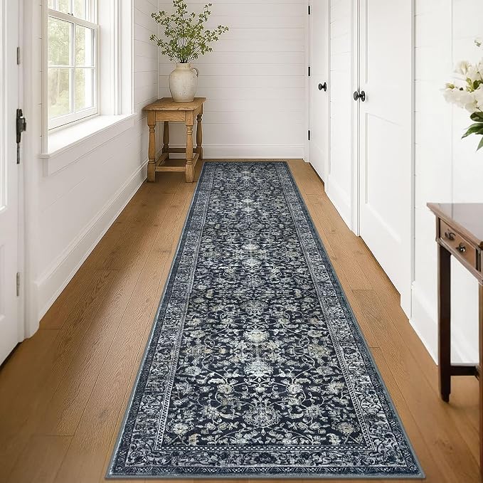 KILOCOCO Runner for Hallway 3x14 Runner Rug Printed Vintage Floral Washable Rug - Image 4