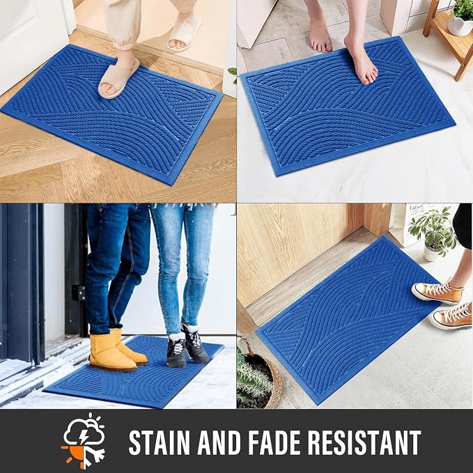 HIYARD Sturdy Front Door Mat, Absorbent Muddy Dirt Resist Welcome Door Mats - Image 4
