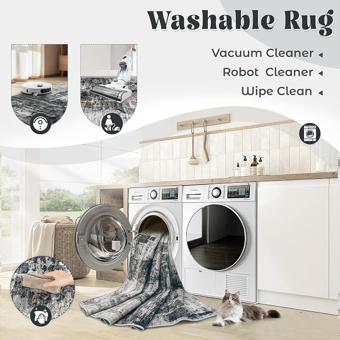 XLUEZ 6x9 Area Rugs for Living Room, Washable Modern Abstract Large Area Rug - Image 2