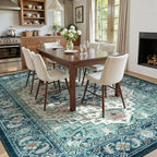 Lofus 9x12 Washable Rugs Non-Slip, Vintage Floral Area Rug - Image 2
