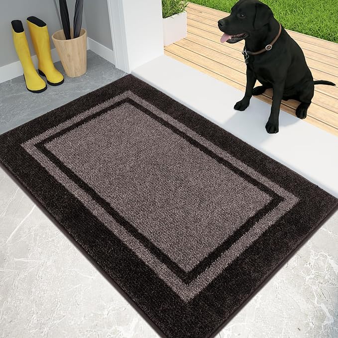 PURRUGS Dirt Trapping Door Mat 24" x 36", Non-Slip Machine Washable Entryway Rug by PURRUGS