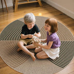 Lahome Enfys Modern Rainbow Round Rug, 6ft Easy Jute Circle Patio Rug Washable - Image 3