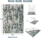 Area Rugs 8x10 Living Room: Washable Rug Modern Abstract Large Rugs Soft Non - Image 2