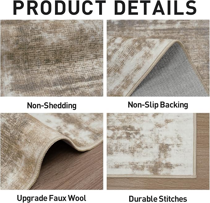 8x10 Area Rugs Washable Rug: Modern Abstract Living Room Rug Soft Anti-Skid - Image 5