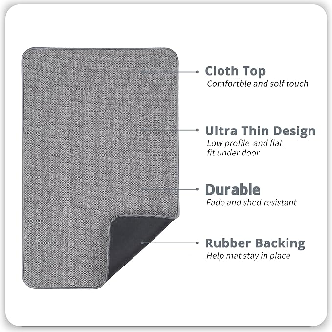Bosap Bath Mat, Ultra Thin Bathroom Rugs, Rubber Bath Mats - Image 2