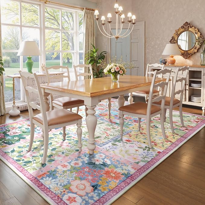 LIVEBOX Pink Washable Rugs 8x10 - Image 4