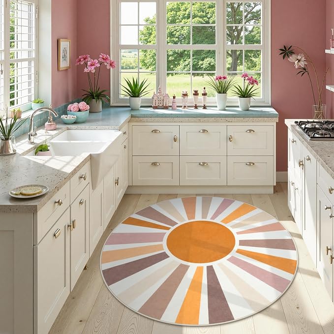 STARUIA Boho Sun Round Washable 6Ft Area Rug - Image 3