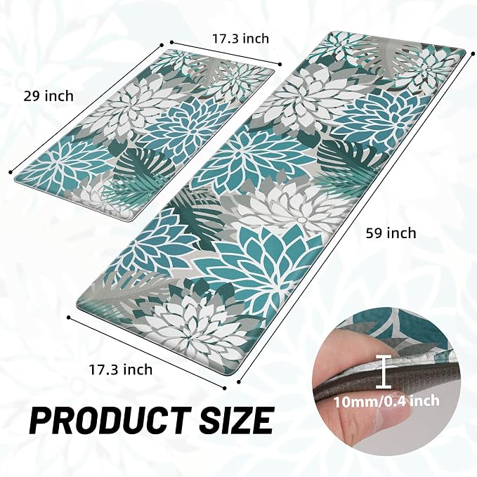 Arenarug Kitchen Mats for Floor 2PCS Cushioned Anti Fatigue Kitchen Mats - Image 2