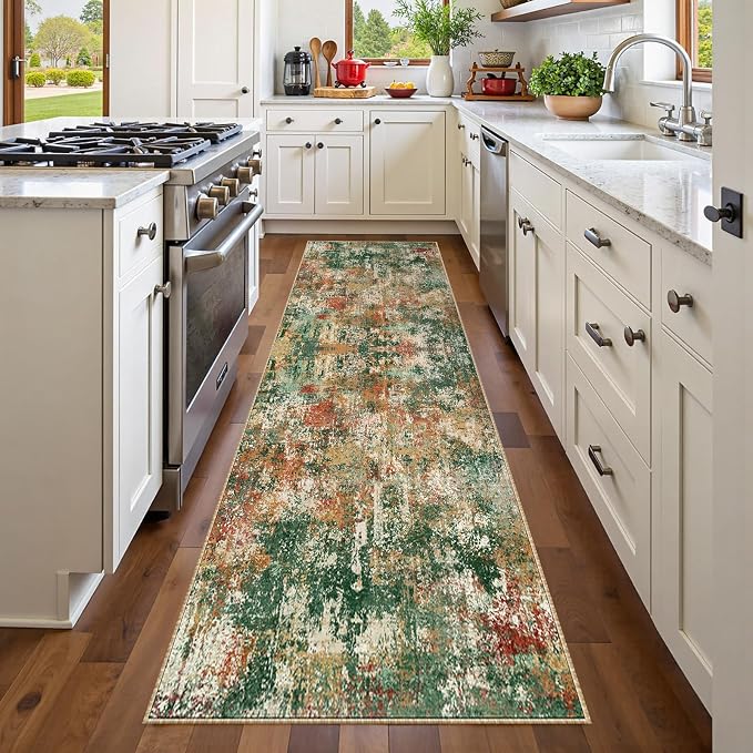 RELEANY Washable Area Rugs 2'x6' Non-Slip Modern Abstract Soft by RELEANY