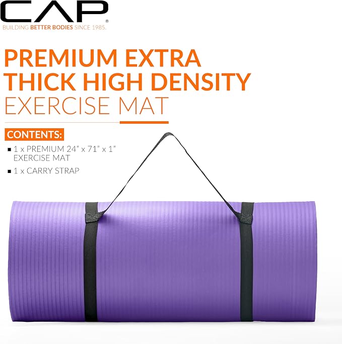 CAP Barbell 1-Inch High Density Exercise Yoga Mat - Image 2