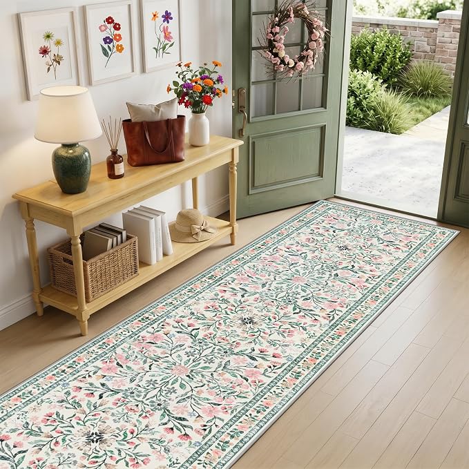 Runner Rug for Entryway: 2.6x14 Kitchen Rugs Non Slip Washable Ultra-Thin Soft - Image 2