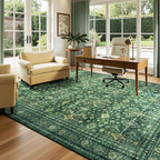 Lessymo Washable Area Rug for Living Room, 9x12 Green Large Rugs - Image 9
