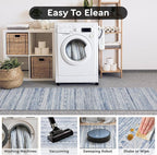 2x10 Runner Rug Machine Washable Non Slip Area Rug Distressed Neutral Moroccan - Image 6