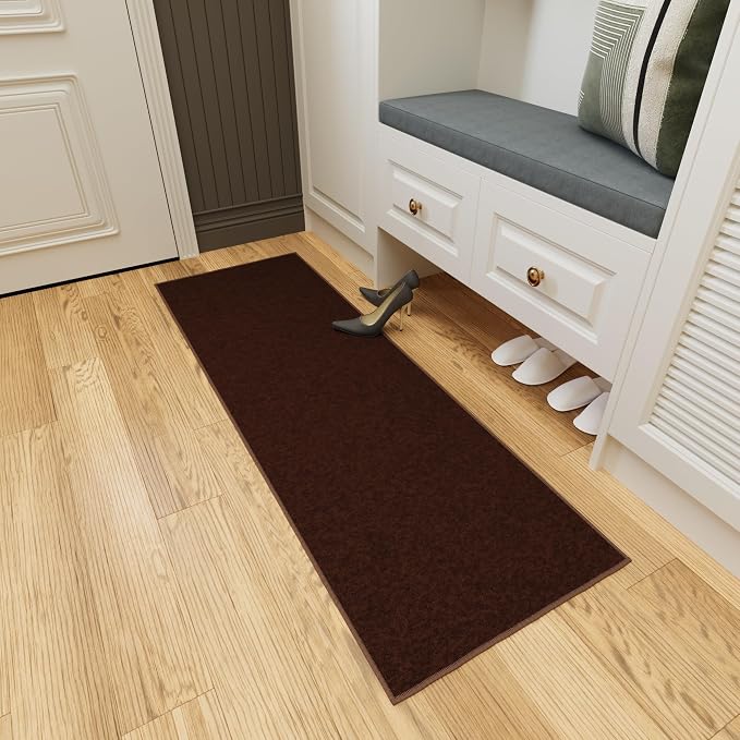 Ottomanson Hallway Runner Rug 20" x 53" Non Slip Solid Area Rugs Easy to Clean - Image 10