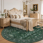 Round Area Rug for Living Room: 6ft Washable Vintage Boho Soft Thin Circle Rug - Image 4
