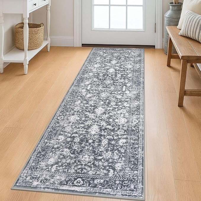 KILOCOCO Hallway Runner 2x6 Rug Runner Printed Vintage Floral Washable Kitchen by Kilococo
