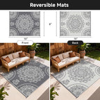 Pauwer Waterproof Outdoor Rug 8x10, Reversible Plastic Straw Patio Camping Rug - Image 2