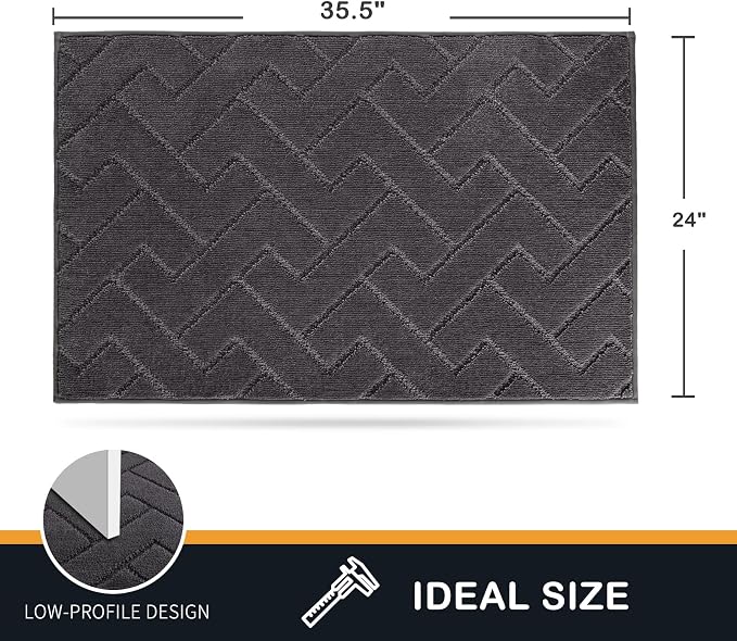 PURRUGS Dirt Trapping Door Mat 24" x 35.5", Non-Slip Machine Washable Entry Rug - Image 2