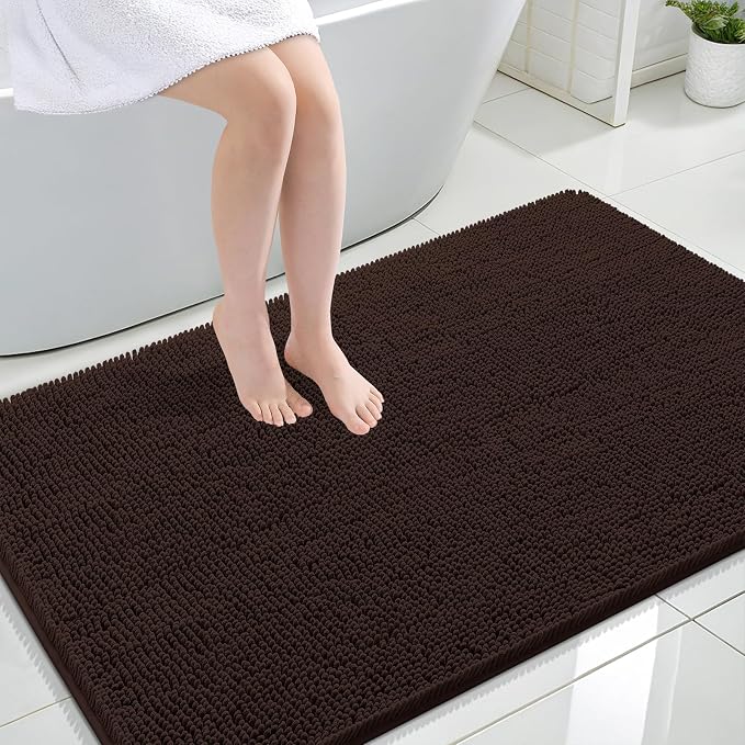 OLANLY Large Bathroom Rugs 44x32, Extra Soft Absorbent Chenille Bath Rugs by OLANLY