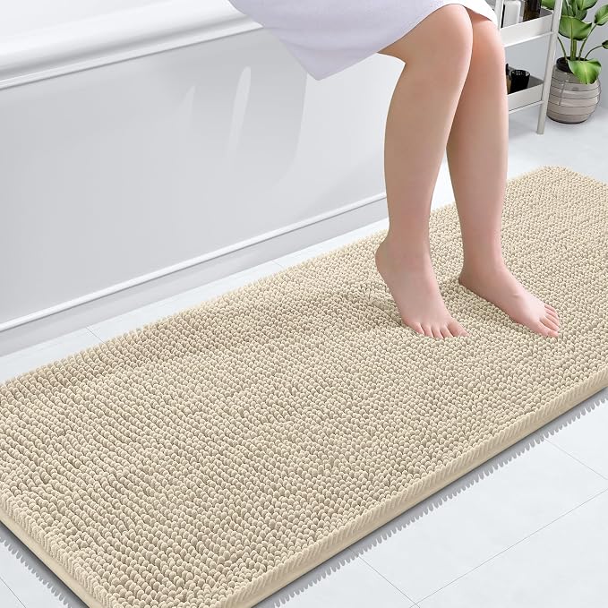 OLANLY Bathroom Runner Rugs 59x24, Extra Soft Absorbent Chenille Bath Rugs by OLANLY