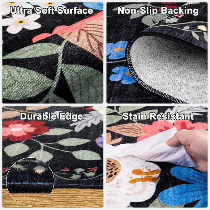 Runner Rug for Entryway: 2.6x14 Kitchen Rugs Non Slip Washable Ultra-Thin Soft - Image 7