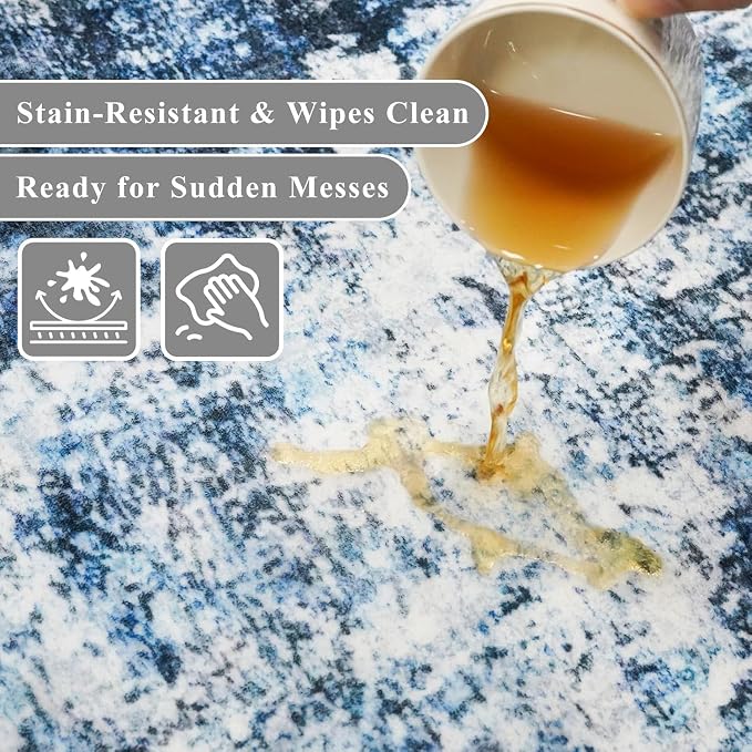 3x7 Washable Non-Slip Kitchen Runner Rug – Modern Abstract Neutral Beige & Gray - Image 5