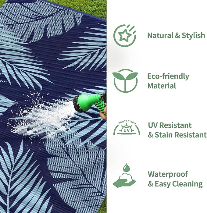 GENIMO Outdoor Rug 9' x 12' Waterproof - Image 6