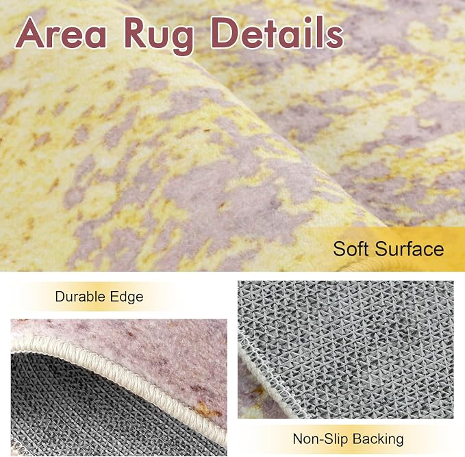 8x10 Ft Area Rugs for Living Room, Soft Non-Slip Washable Rugs Modern Abstract - Image 4