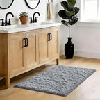 Fluffy Rug Shag Area Rug, Light Grey 3x5 Area Rugs - Image 2