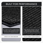 Large Door Mat 3' x 5' Black, Heavy Duty Commercial Floor Mat, Industrial Floor - Image 3