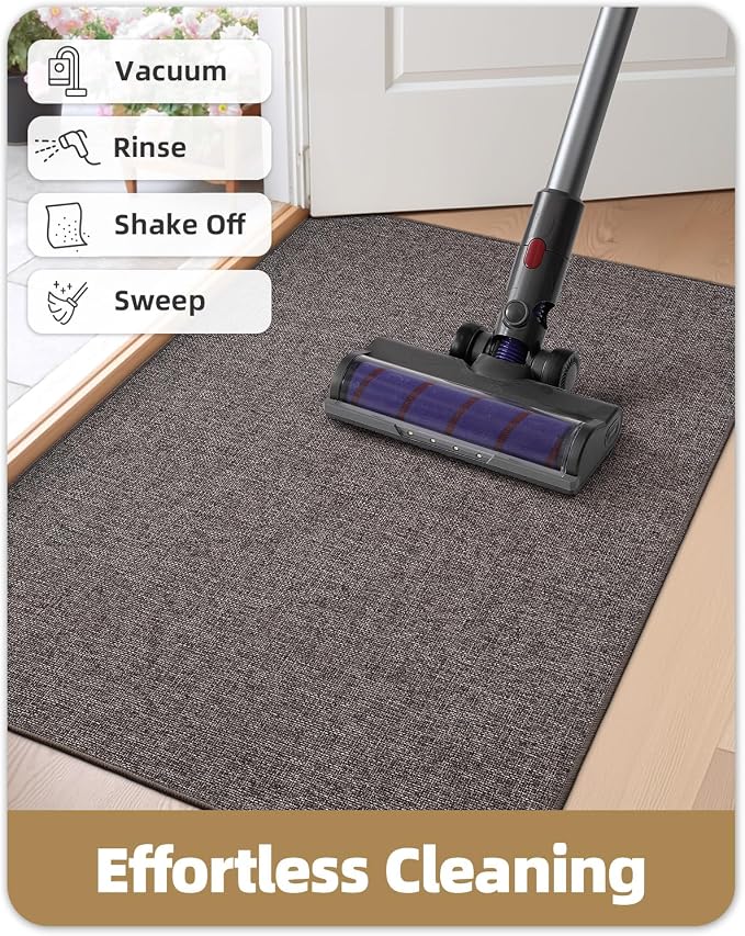 Color&Geometry Ultra Thin Indoor Door Mat 32"x48", Non Slip Rubber Backed Dirt - Image 8