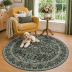 5ft Round Rug for Reading Corner Small Living Room, Soft Ultra Thin Non Slip by Evyhood