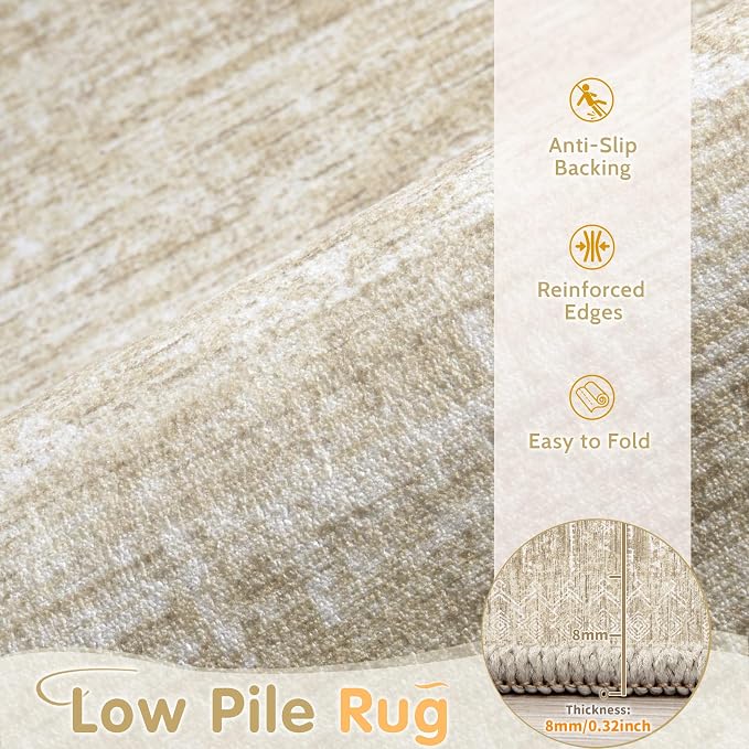 Washable Rug 6x9 Area Rugs: Modern Geometric Rugs - Image 3