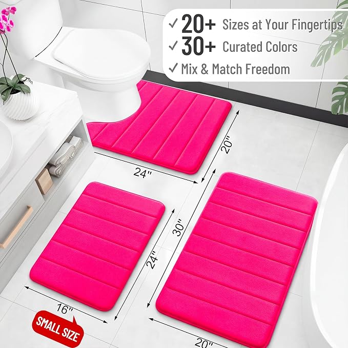 OLANLY Memory Foam Bath Mat 35x16, Super Soft Absorbent Bathroom Rugs, Quick Dry - Image 2