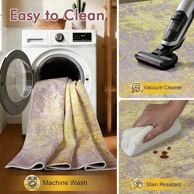 6x9 Ft Area Rugs for Living Room, Soft Non-Slip Washable Rugs Modern Abstract - Image 6