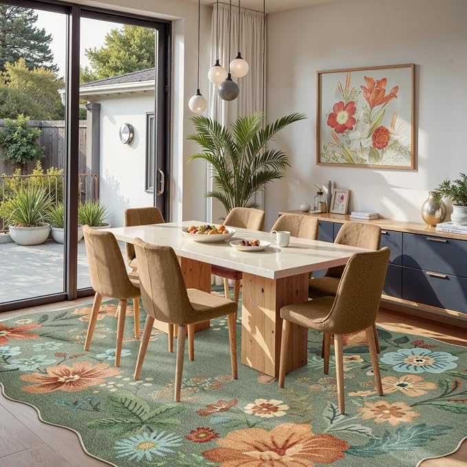 Lahome Floral Washable 6x9 Area Rugs, Soft Bedroom Rug - Image 2