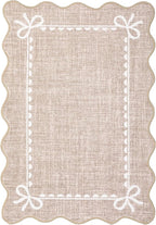 GarveeHome Scalloped Bow Rug for Kitchen Floor, Solid Camel Rug for Dorm - Image 8