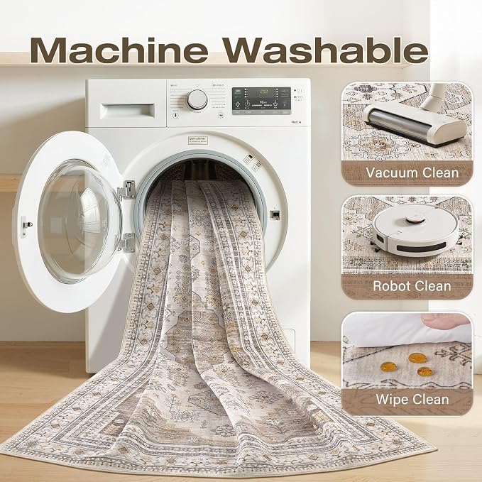 6x9 Washable Area Rug, Large Rugs - Image 2