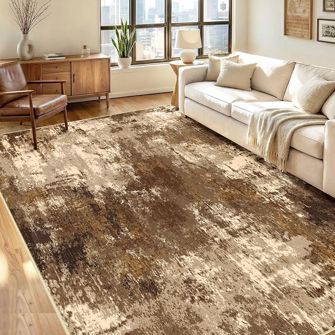 RELEANY Washable Area Rugs 5'x7' Non-Slip Modern Abstract Soft by RELEANY