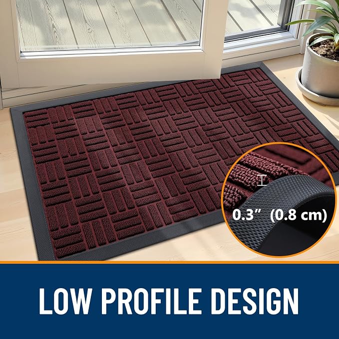 OLANLY Front Door Mat Outside Entrance 47x23, Heavy Duty Sturdy Natural Rubber - Image 5